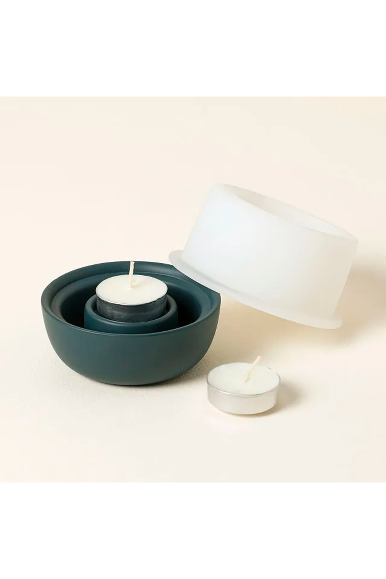 Fire & Ice Transforming Candle Holder, Main, color, Dark Green