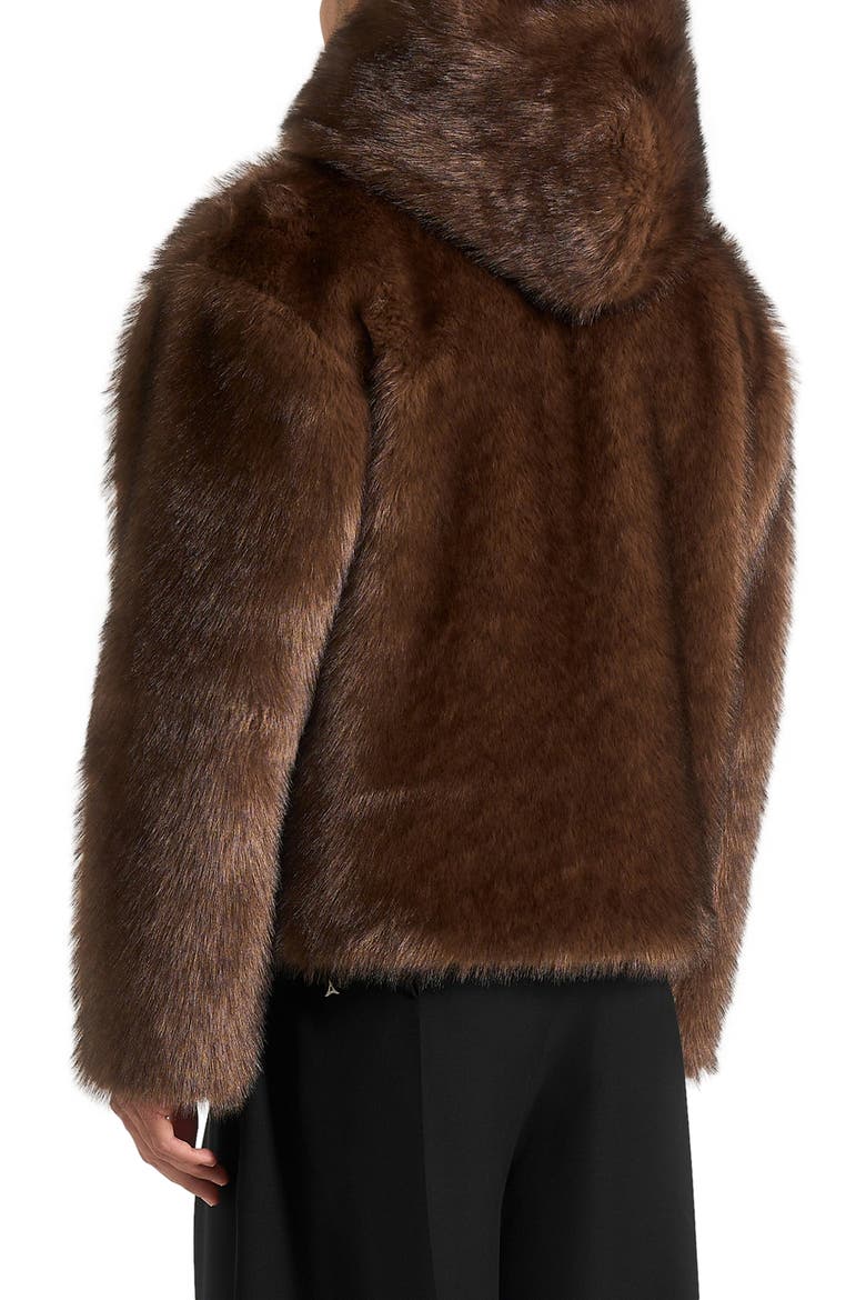 Ryan Fur Hooded Jacket, Alternate, color, Brown