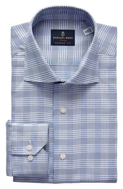 Modern Fit Check Cotton Dress Shirt