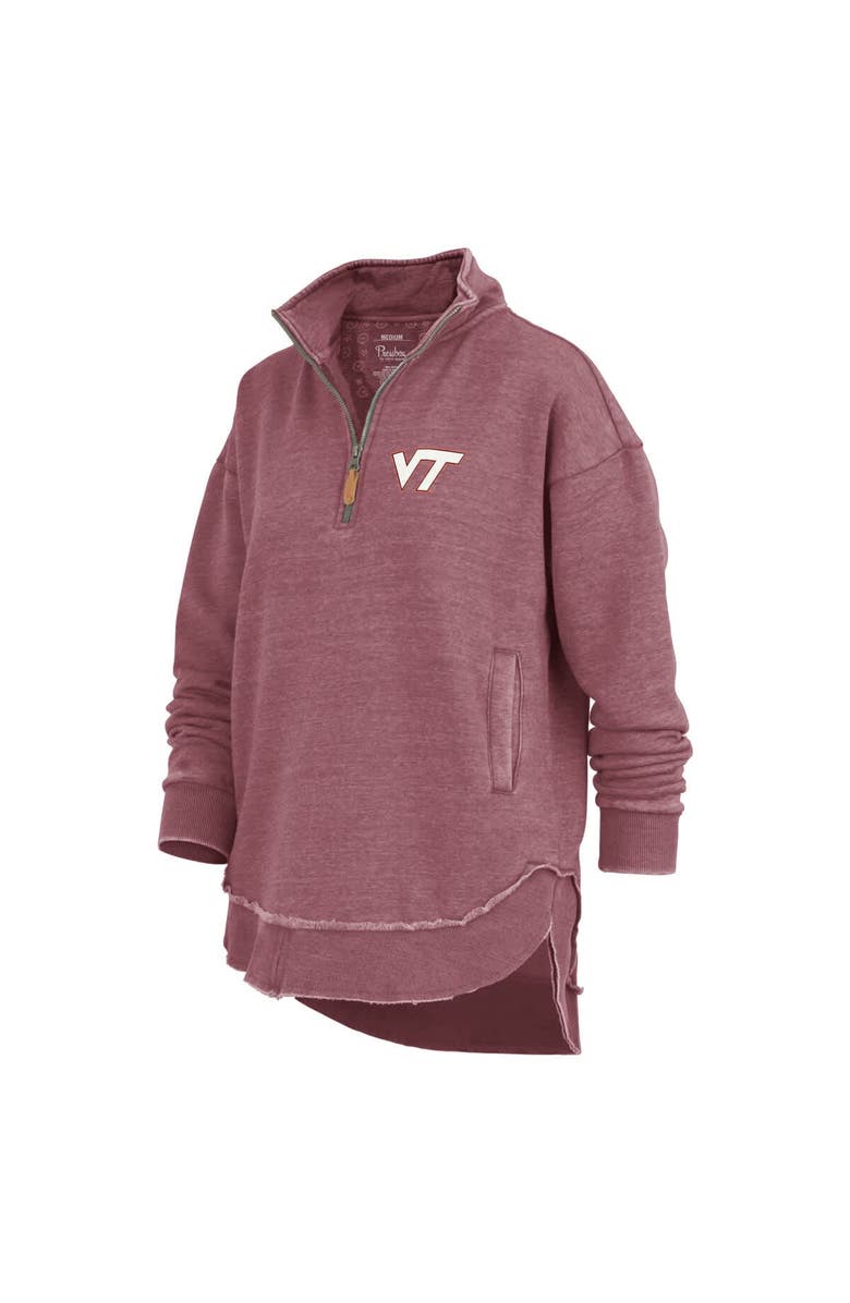 PRESSBOX Women's Pressbox Maroon Virginia Tech Hokies Northfork Sojourn Poncho Quarter-Zip Sweatshirt, Alternate, color, Maroon