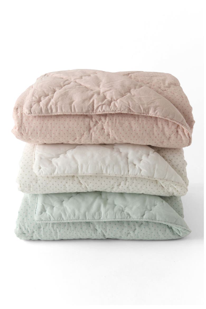 Pin Dot Organic Cotton Blanket, Alternate, color, PIN DOT PEONY