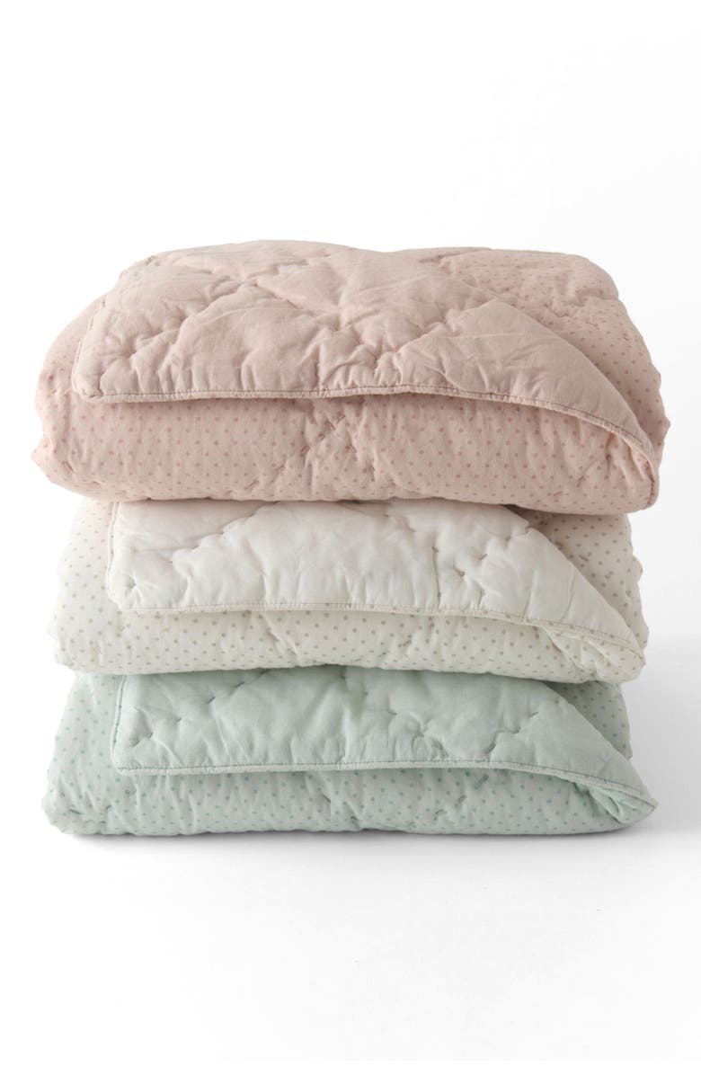 Pehr Pin Dot Organic Cotton Blanket, Alternate, color, Pin Dot Peony
