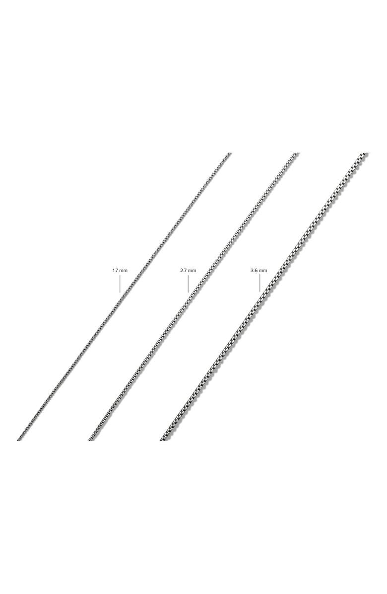 David Yurman Cable Amulet Vehicle Box Chain Necklace in Sterling Silver, 2.7mm, Alternate, color, 