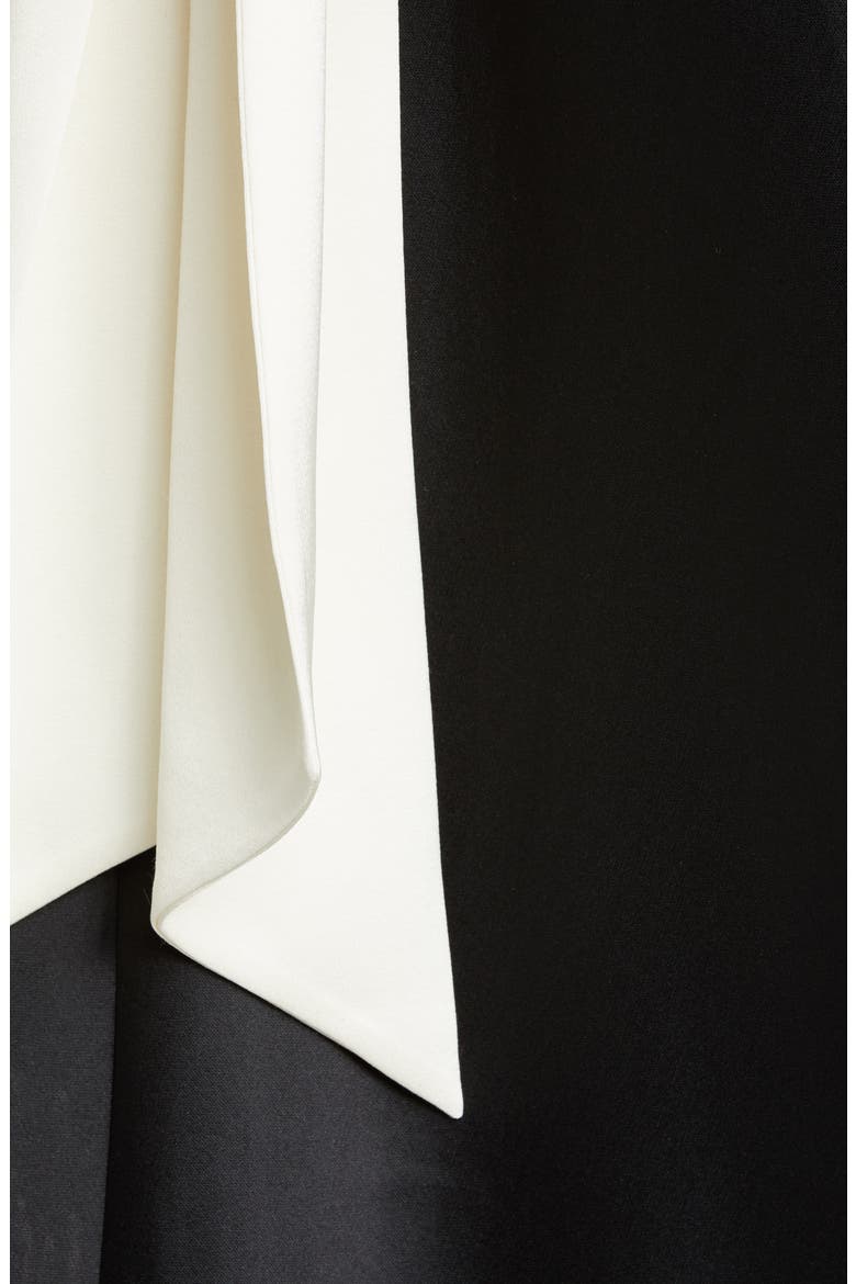 Bow Back Ballgown, Alternate, color, IVORY AND JET