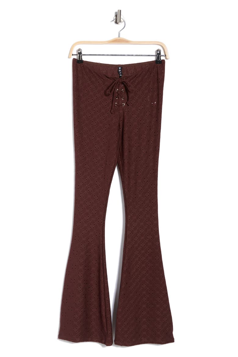 Dan Lace Front Pants, Alternate, color, BRODERIE BROWN