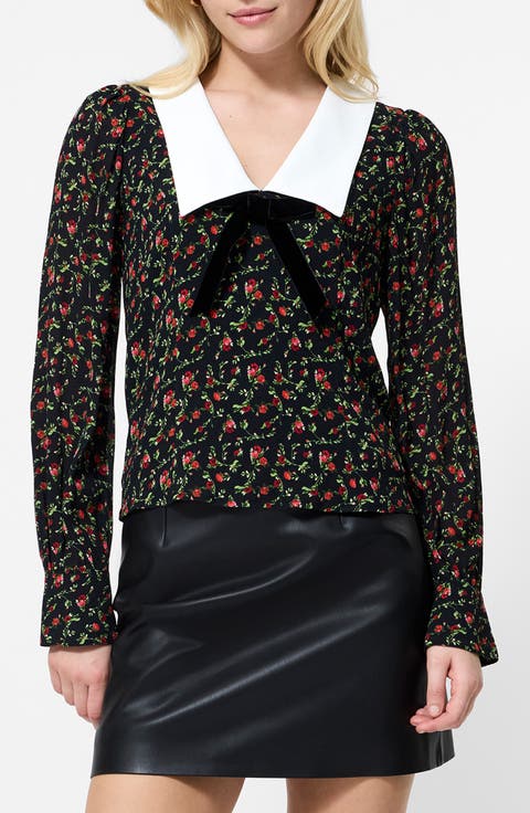 Yasmin Floral Collared Long Sleeve Top