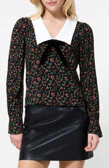 French Connection Yasmin Floral Collared Long Sleeve Top