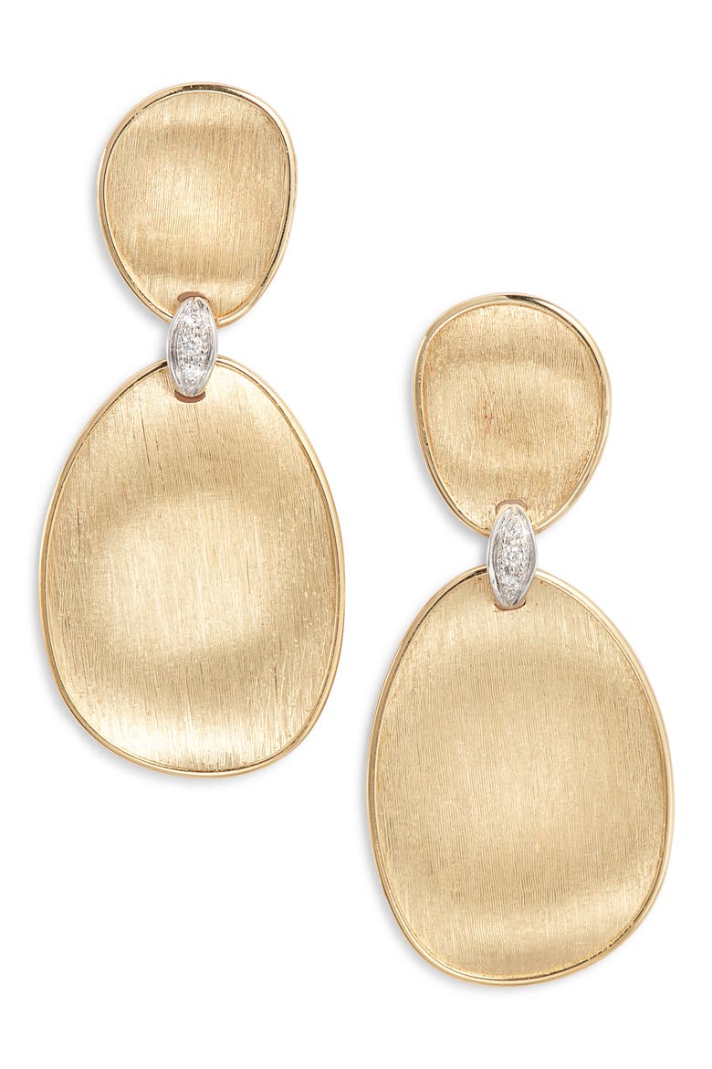Lunaria Diamond Drop Earrings, Main, color, YELLOW/WHITE GOLD