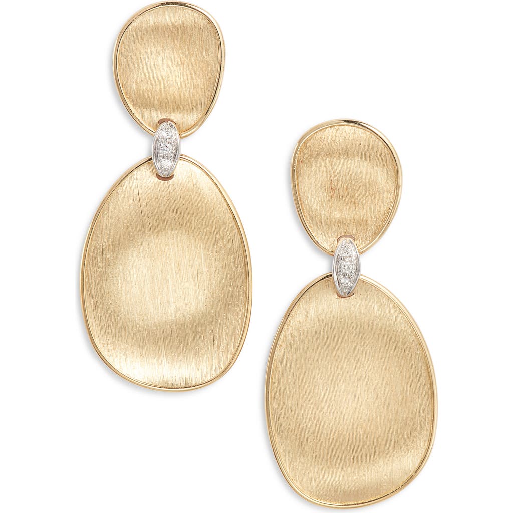 Marco Bicego Lunaria Diamond Drop Earrings In Gold
