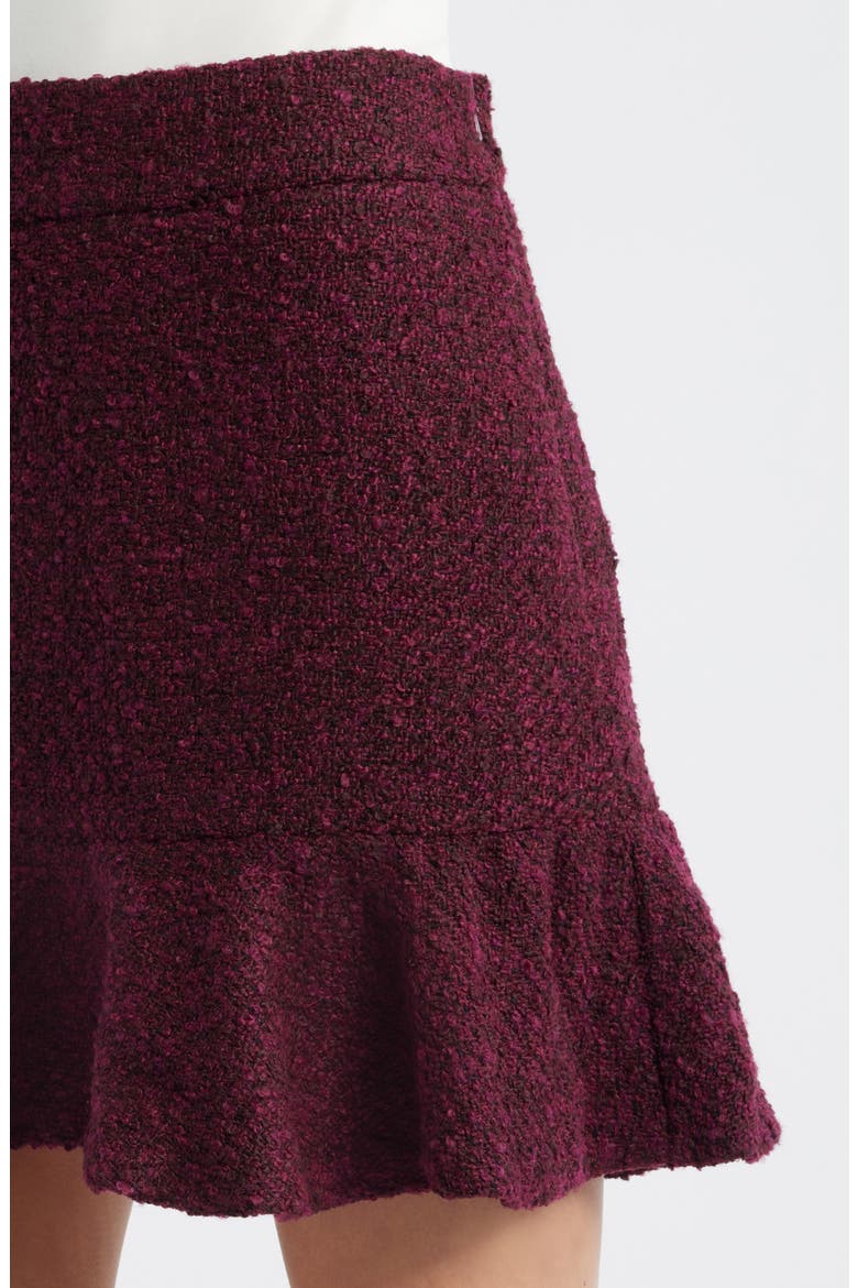 Bouclé Miniskirt, Alternate, color, RED