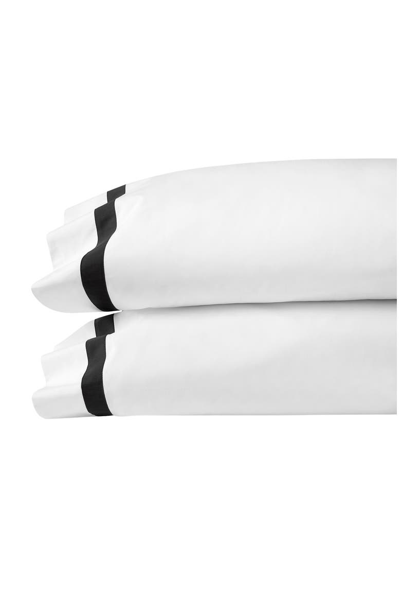 Estate Set of 2 Pillowcases, Main, color, WHITE/ BLACK
