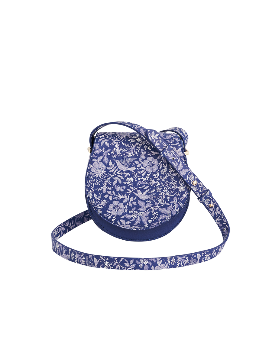 Fable England Floral Blue Saddle Bag, Main, color, Cobalt Blue
