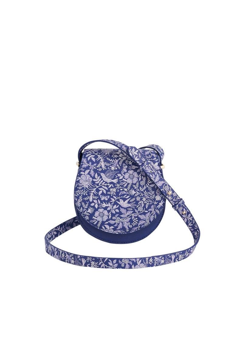 Fable England Floral Blue Saddle Bag, Main, color, Cobalt Blue