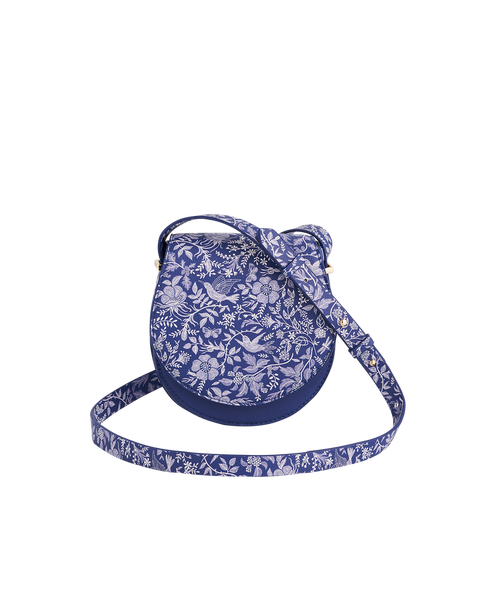 Floral Blue Saddle Bag