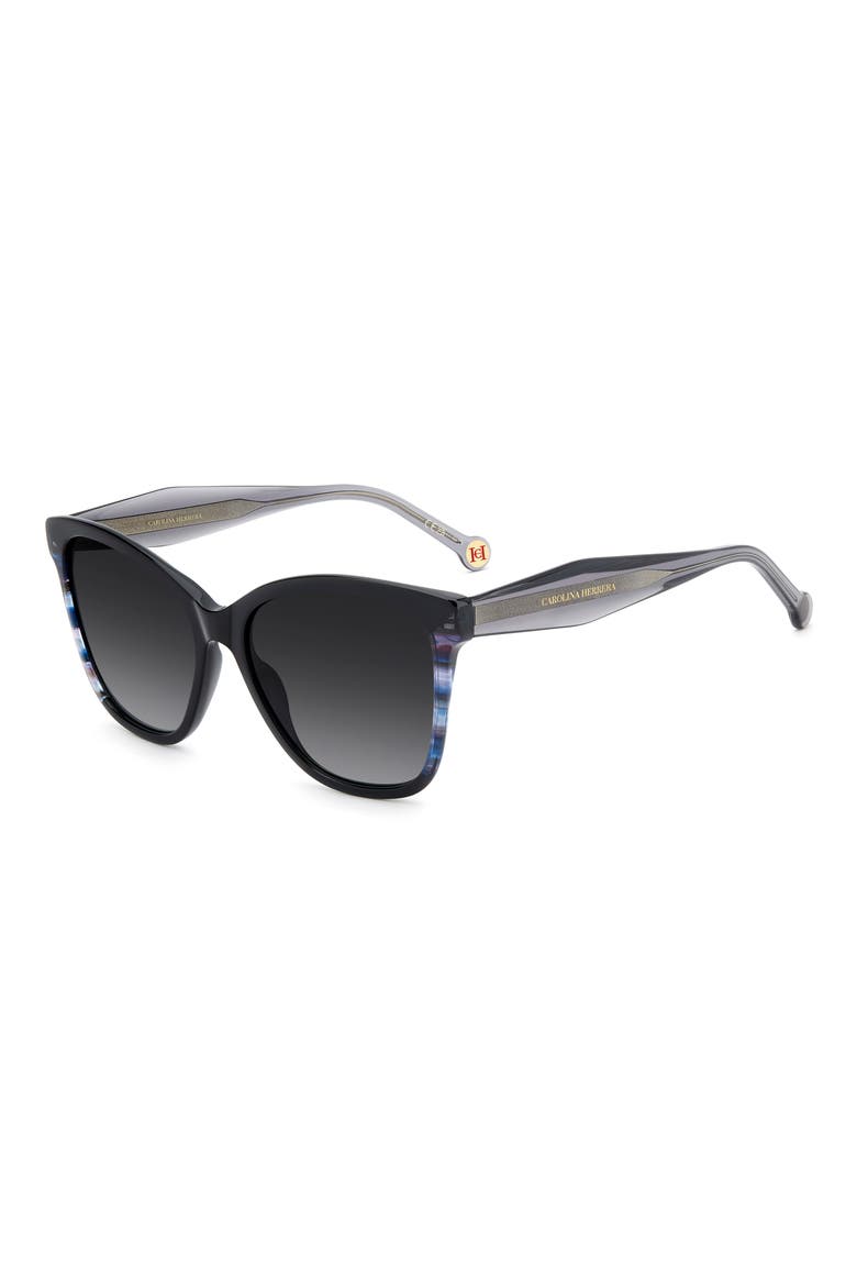 56mm Gradient Butterfly Sunglasses, Alternate, color, BLACK/ DARK GREY