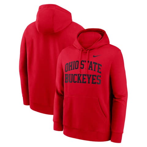 Men's Nike  Scarlet Ohio State Buckeyes Primetime Arched Club Fleece Pullover Hoodie