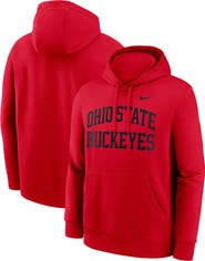 Nike Men's Nike  Scarlet Ohio State Buckeyes Primetime Arched Club Fleece Pullover Hoodie