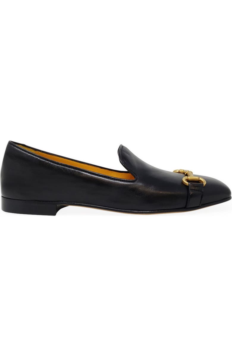 Madison Maison Square Toe Horse Bit Loafer, Main, color, Black/ Gold