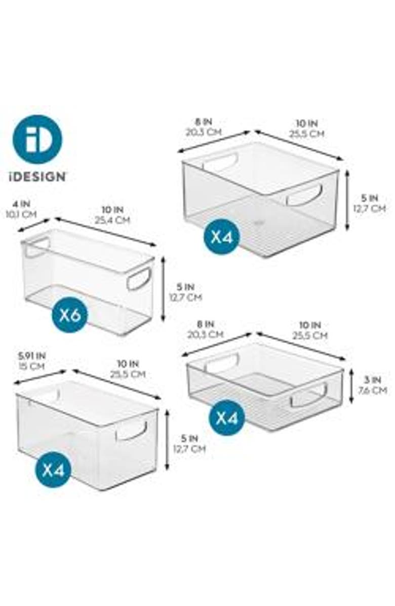 iDesign 18-Piece Clear Bin Organization Set, Alternate, color, Clear