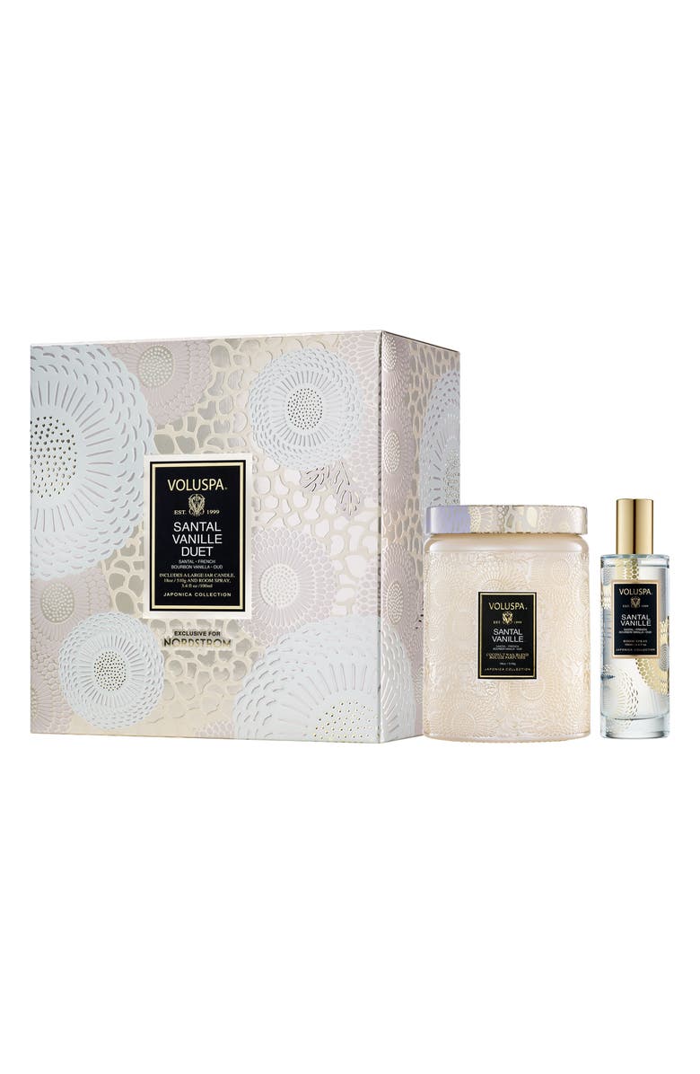 Voluspa Santal Vanille Jar Candle & Room Spray Set, Main, color, 