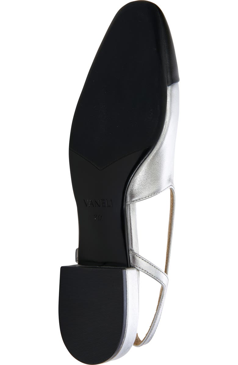 VANELi Tisha Cap Toe Slingback Flat, Alternate, color, Silver