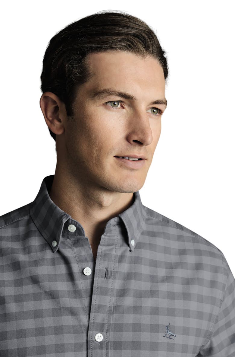 Charles Tyrwhitt Slim Fit Button-Down Collar Washed Oxford Gingham Shirt, Alternate, color, 