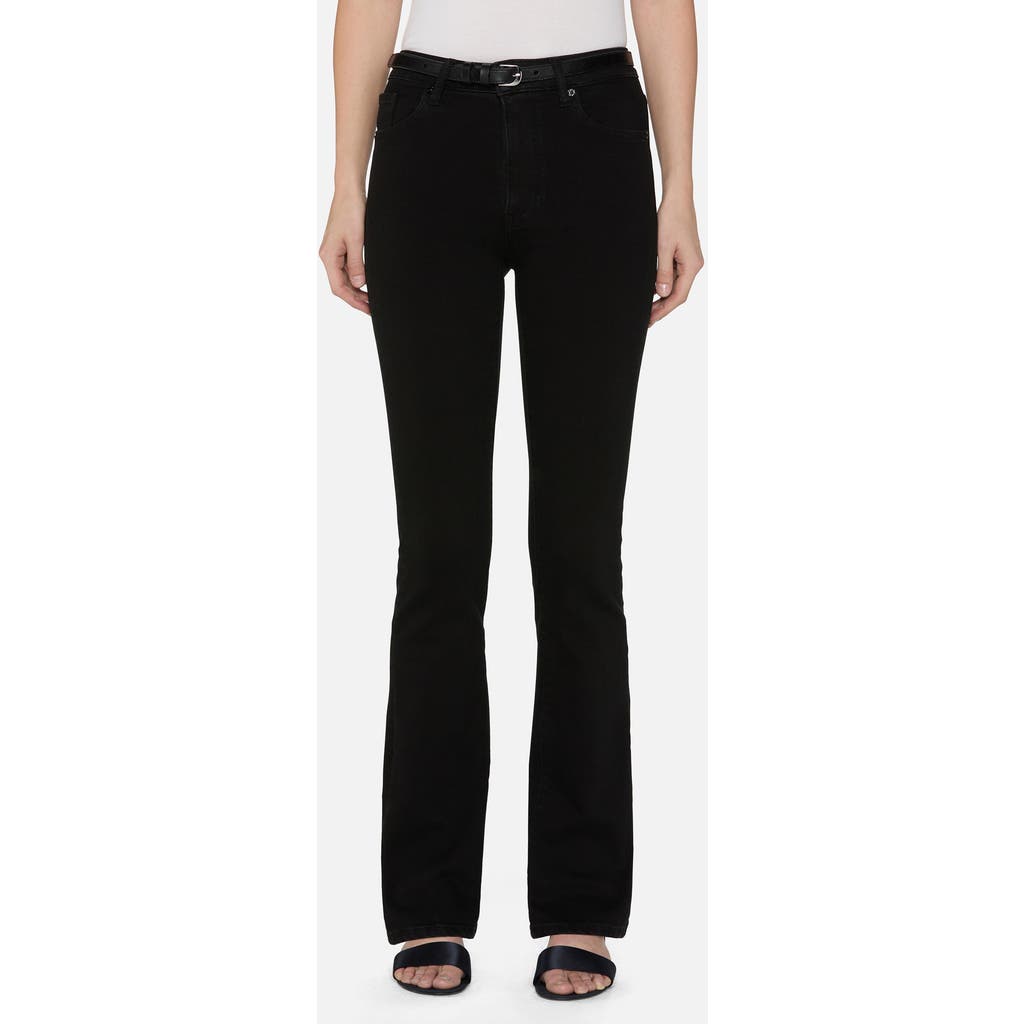 Frame Le High Straight Cropped High-rise Straight-leg Jeans In Black