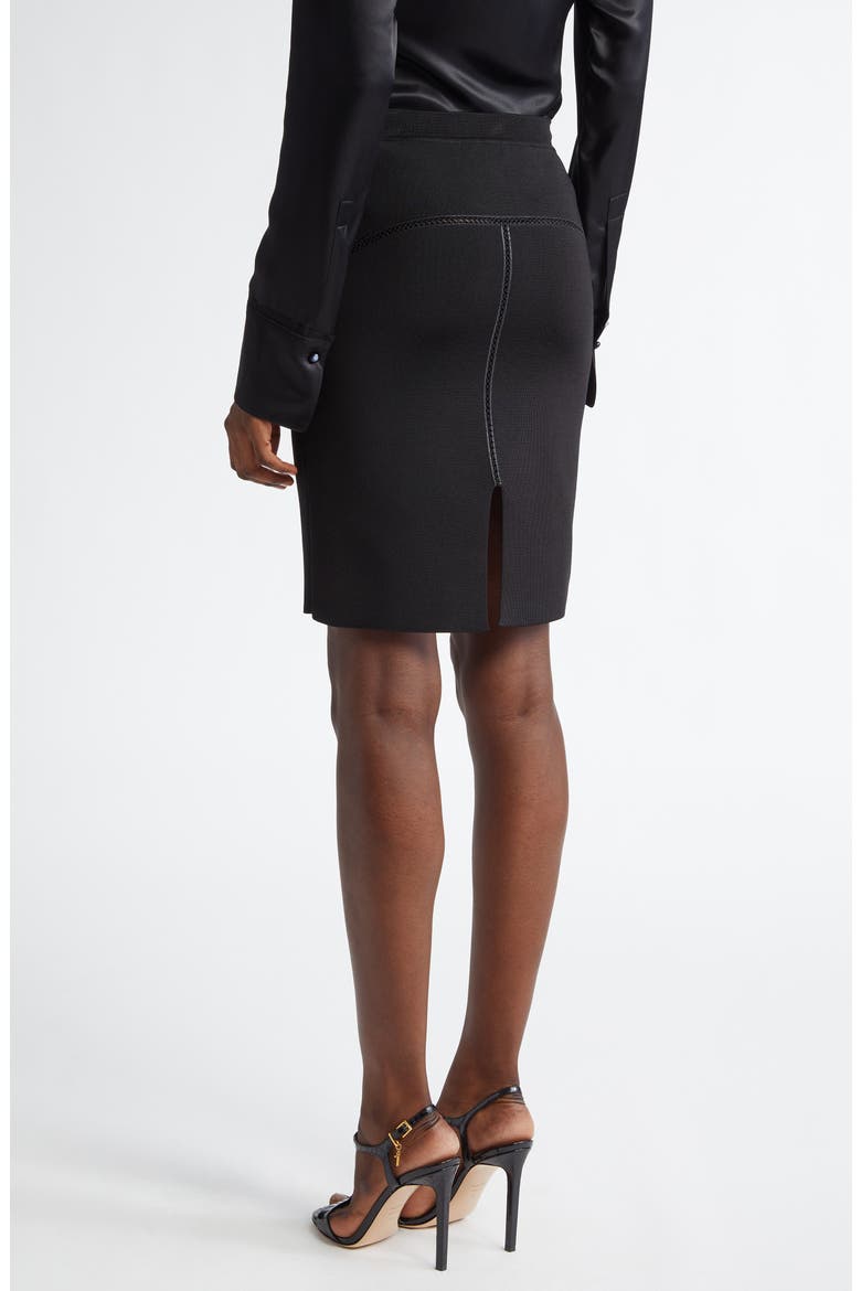 Openwork Embroidery Inset Sweater Skirt, Alternate, color, LB999 BLACK
