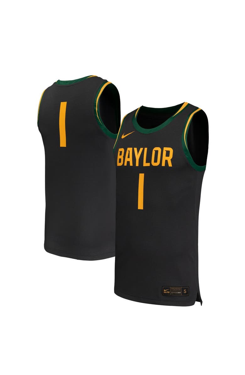 Nike Men's Nike #1 Black Baylor Bears Replica Basketball Jersey, Main, color, Black