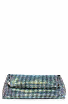 Akila Crystal Mesh Foldover Clutch