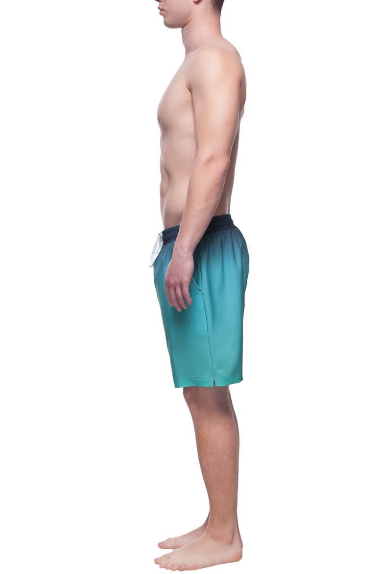 Compression Liner Stretch Swim Trunks UPF 50+, Alternate, color, Sea blue gradient