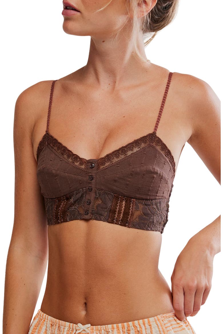 Rosie Longline Bralette, Main, color, BROWN