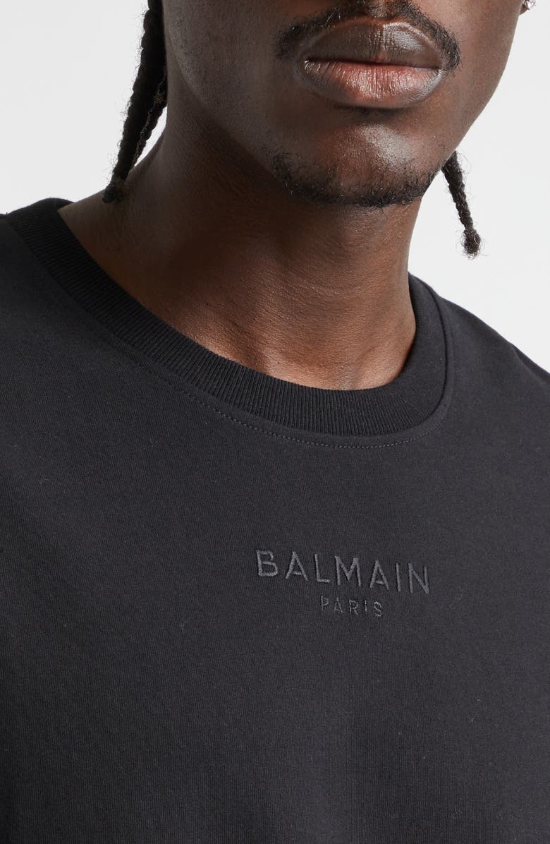 Balmain Paris Embroidered Logo T-Shirt, Alternate, color, Eap Black/ Black