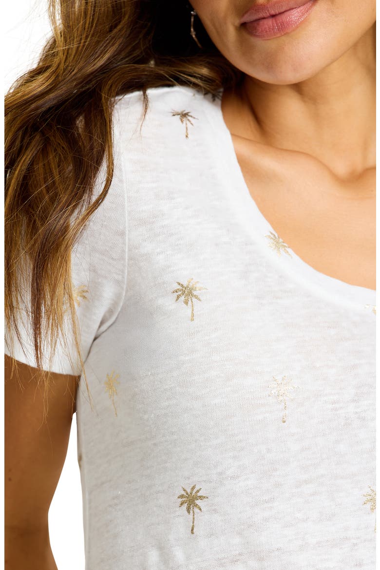 Linnea Coastal Fronds Linen Shirt, Alternate, color, WHITE