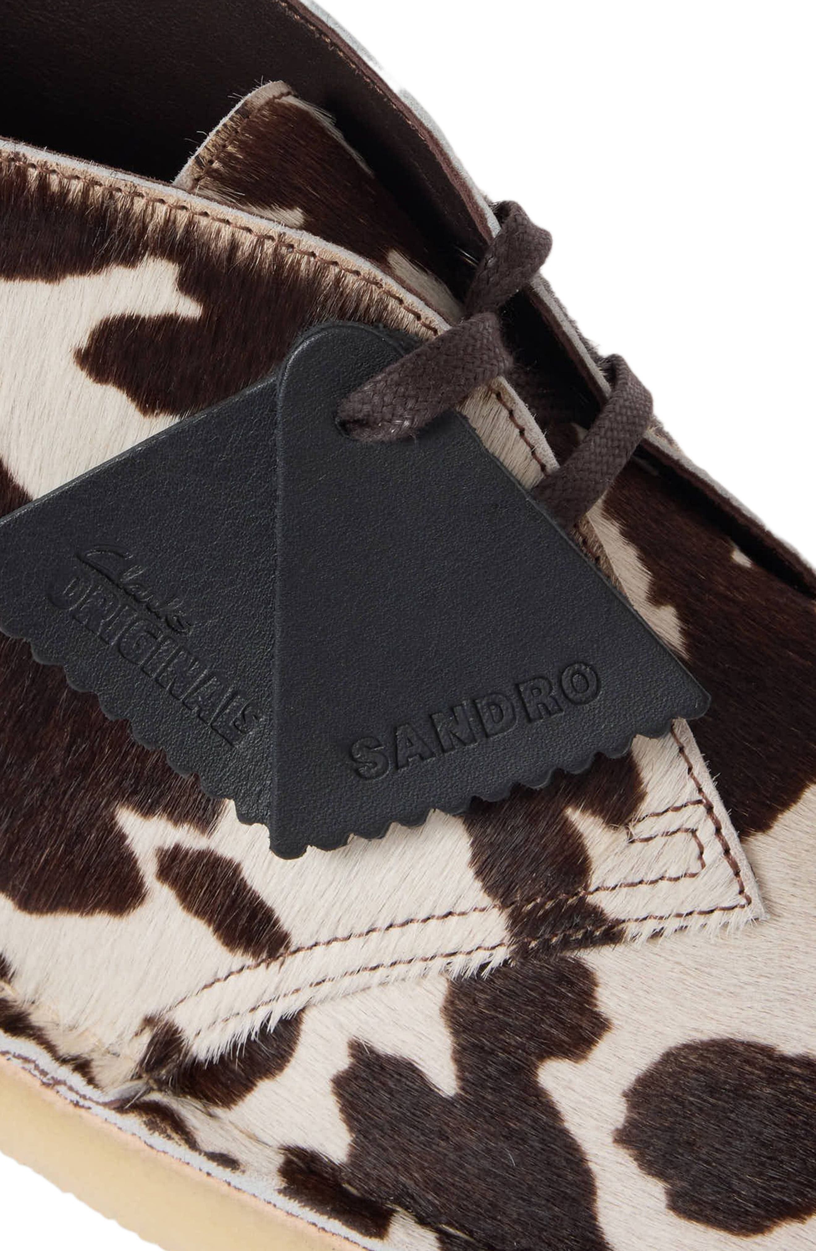 SANDRO Animal-print Desert Boots, Alternate, color, Brown / White