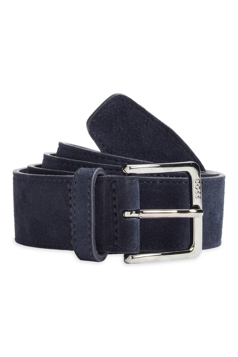 Ronnie Suede Belt, Alternate, color, NAVY
