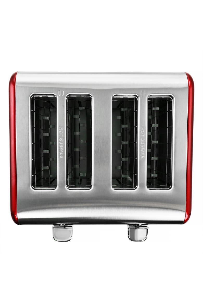 4 Slice Toaster in Stainless Steel Red, Alternate, color, Red