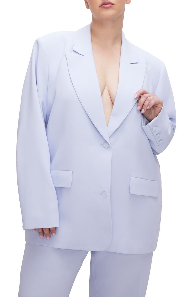 Good American Luxe Suiting Boyfriend Blazer, Alternate, color, Glass001
