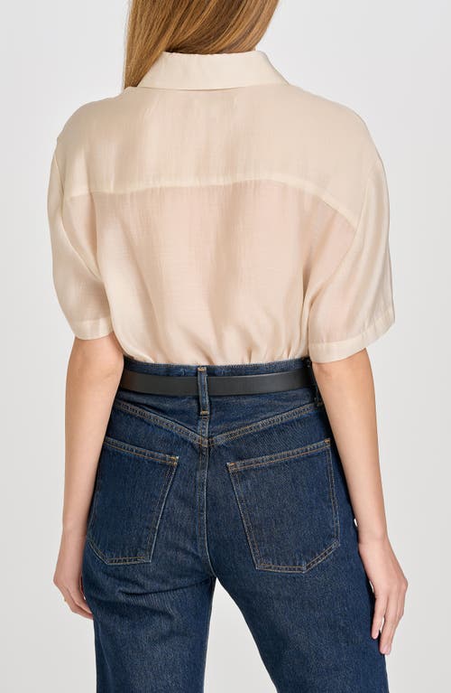 Wayf Daria Short Sleeve Button-up Shirt In Beige