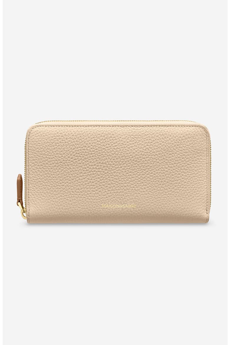 Long Leather Zip Wallet, Main, color, Saharan Brown