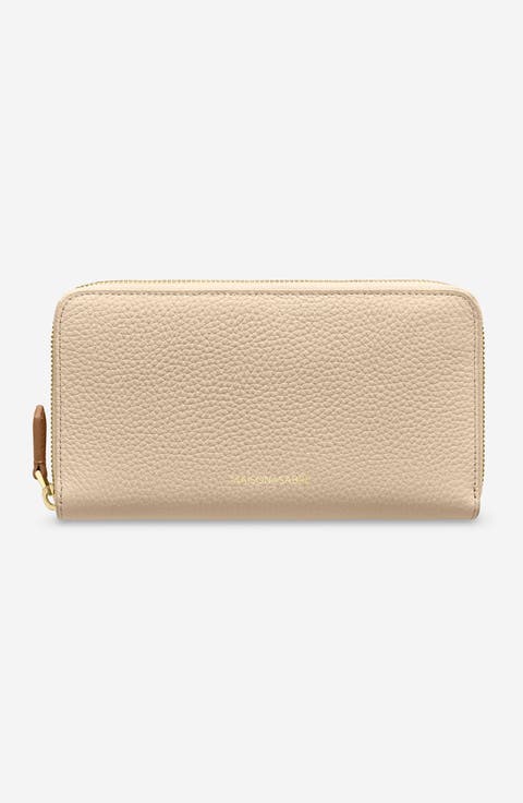 Long Leather Zip Wallet