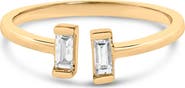Haus of Brilliance 14K Yellow Gold Plated Sterling Silver 1/5 Ctw Baguette Diamond Open Band Ring