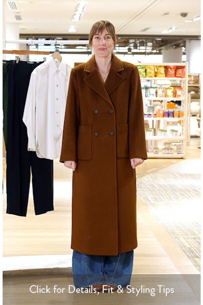 Long Double Breasted Wool & Cashmere Blend Maxi Coat video