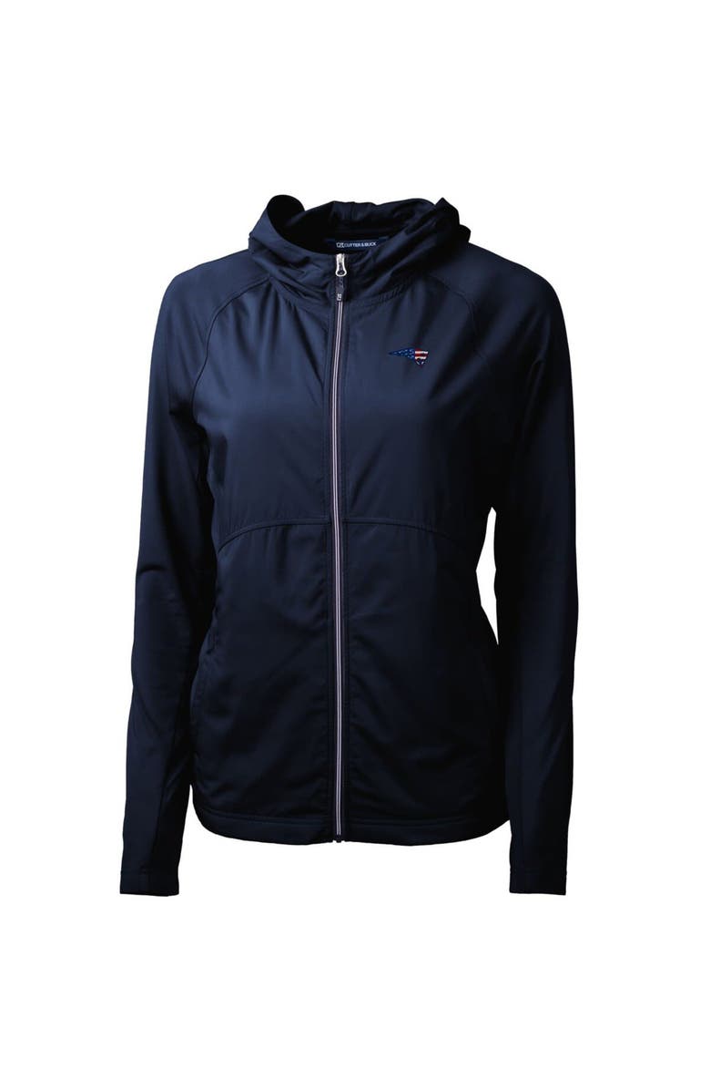 Cutter & Buck Women's Cutter & Buck Navy New England Patriots Adapt Eco Knit Full-Zip Jacket, Alternate, color,
