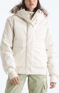 The North Face Arctic Water Repellent 600 Fill Power Down Bomber Jacket with Faux Fur Trim