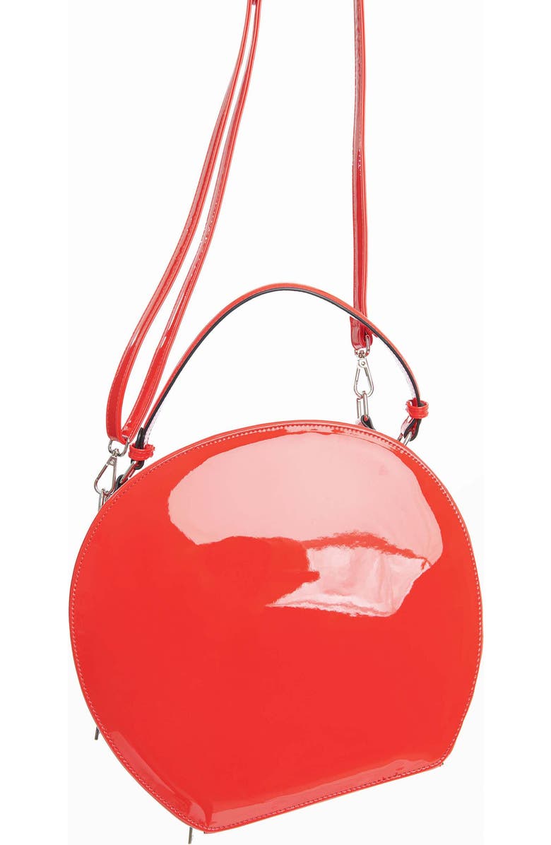 Unique Vintage 1950s Leatherette Commuter Set Circle Bag, Alternate, color, Red