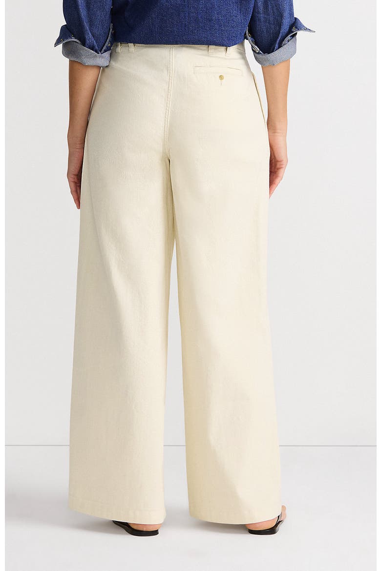 Lightweight Denim Mid Rise Pleated Slouchy Jeans, Alternate, color, Natural
