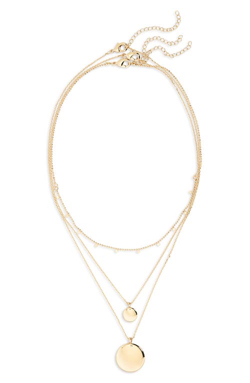 Nordstrom Set Of 3 Disc Pendant Necklaces In Gold