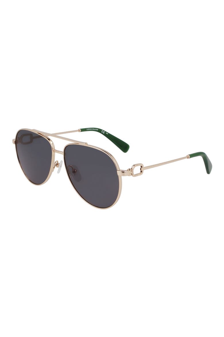 Foulonn 58mm Aviator Sunglasses, Alternate, color, GOLD/GREEN