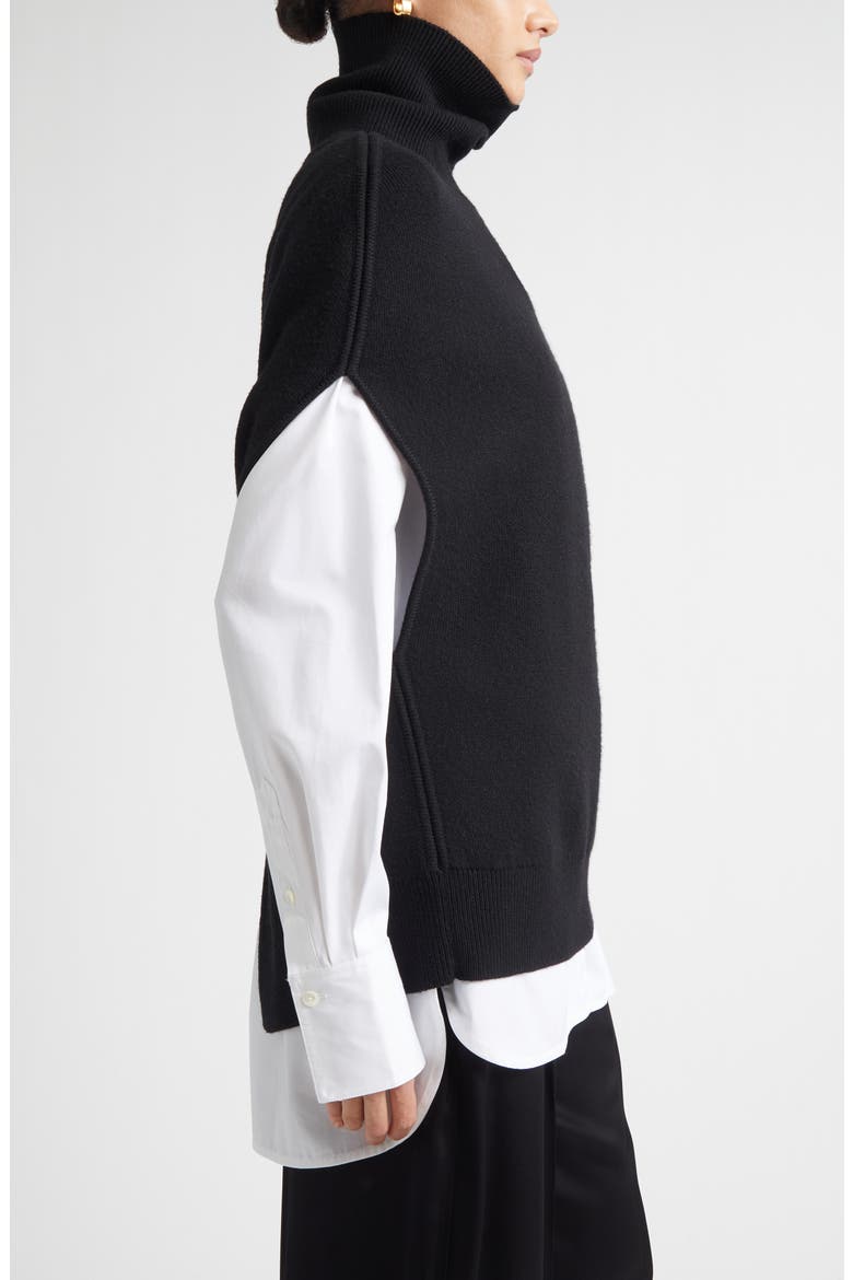 Wool Double Knit Vest, Alternate, color, BLACK
